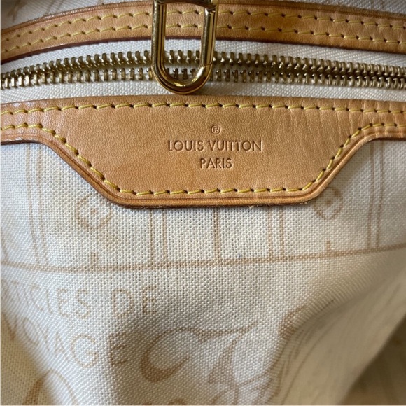 AUTHENTIC LOUIS VUITTON DAMIER AZURE NEVERFULL MM BAG - Picture 8 of 12